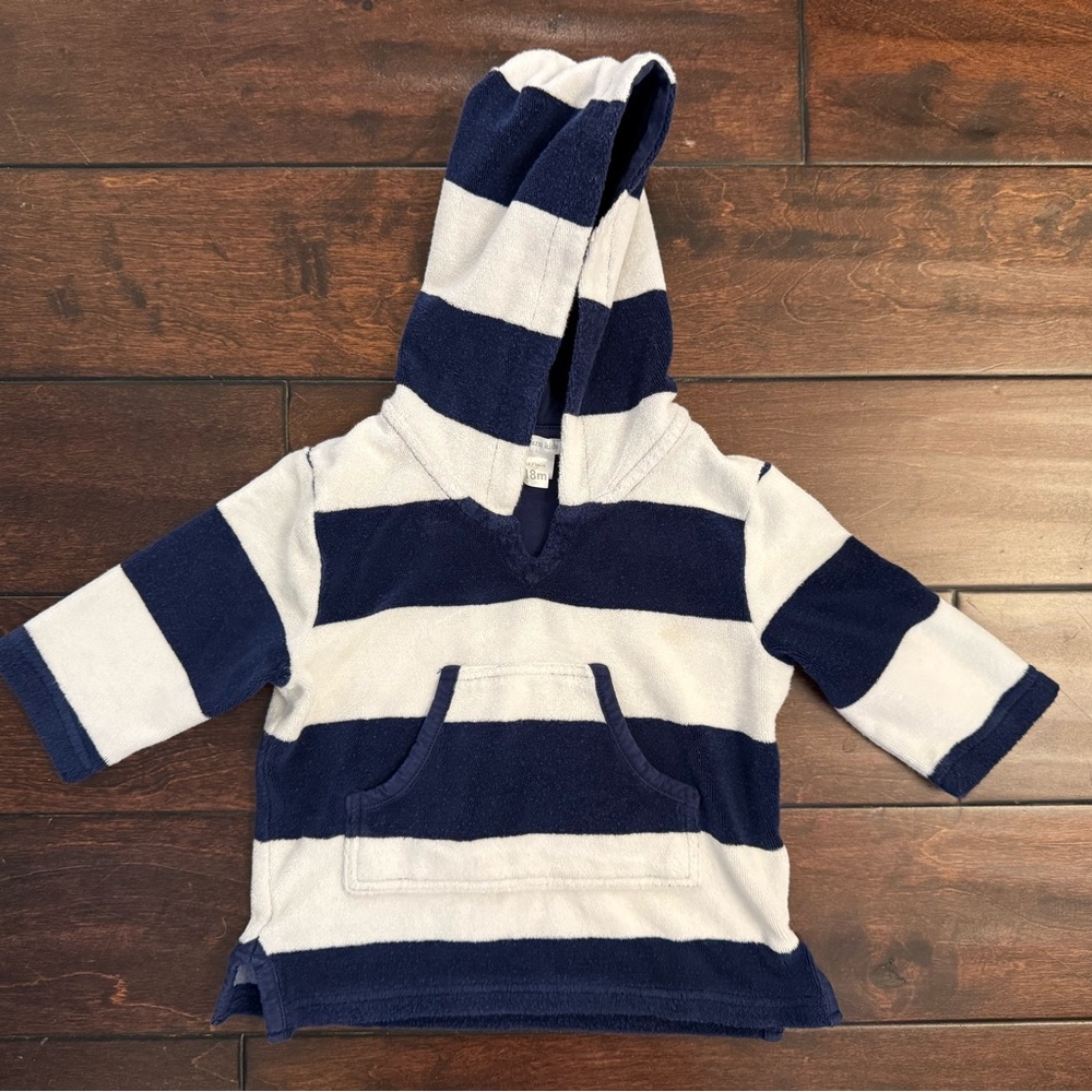 Pottery Barn Kids Navy and White Striped Swim Cover